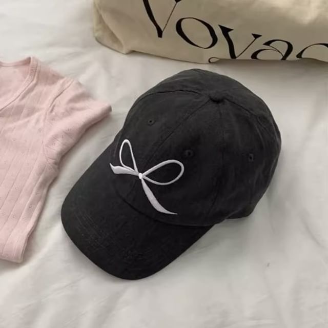 Bow Baseball Cap Embroidered