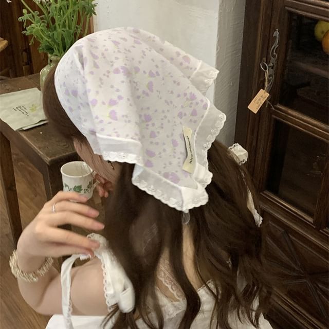 Lace Scarf Head Triangle (Various Embroidered Designs)