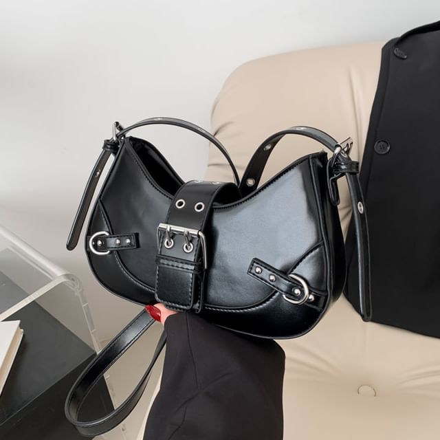 Faux Buckled Bag Crossbody Leather