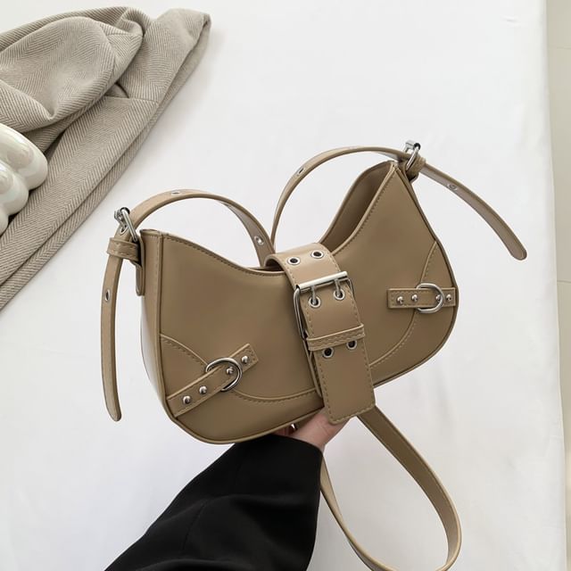 Faux Buckled Bag Crossbody Leather