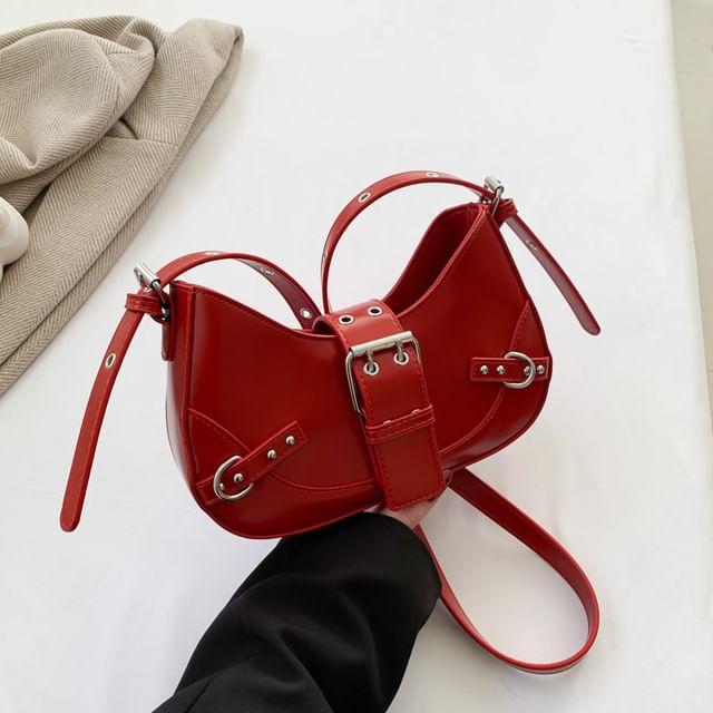 Faux Buckled Bag Crossbody Leather