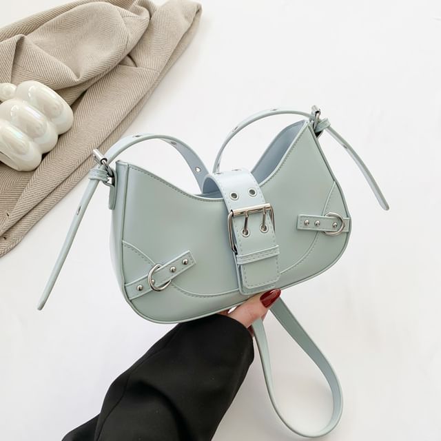 Faux Buckled Bag Crossbody Leather