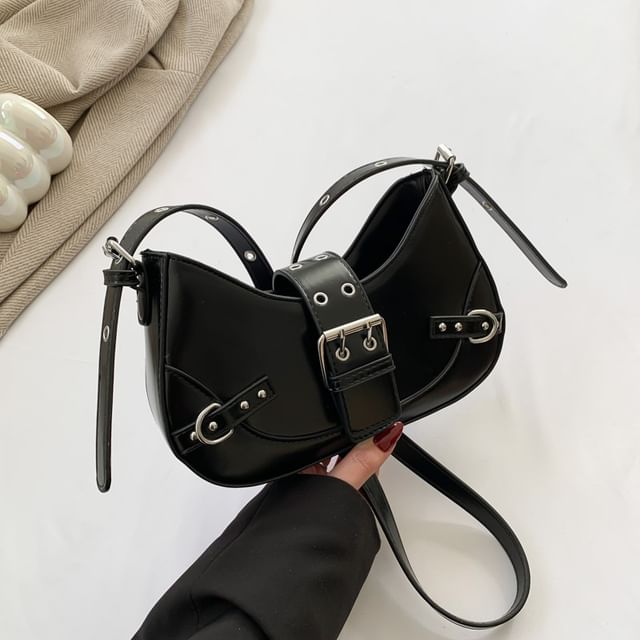 Faux Buckled Bag Crossbody Leather