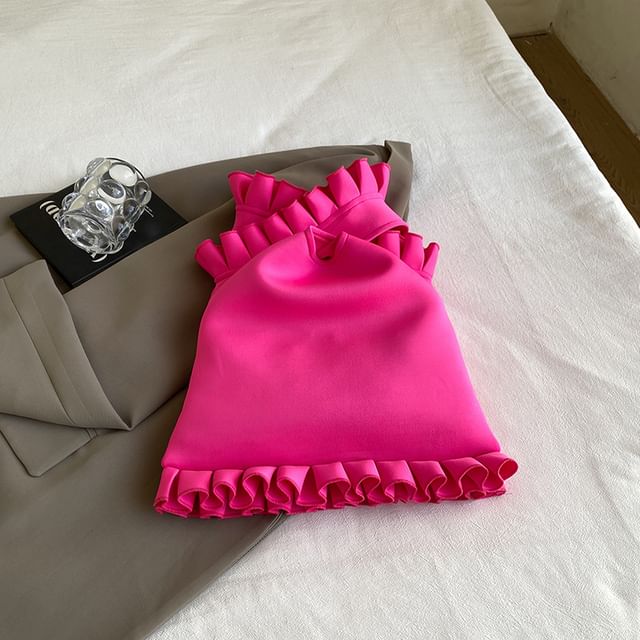 Shopper Plain Ruffle Bag