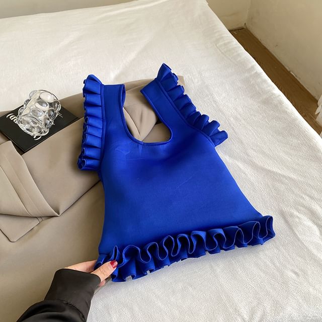 Shopper Plain Ruffle Bag