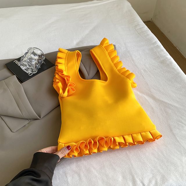 Shopper Plain Ruffle Bag