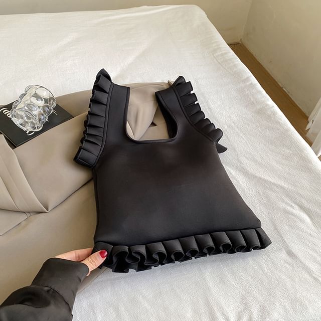 Shopper Plain Ruffle Bag