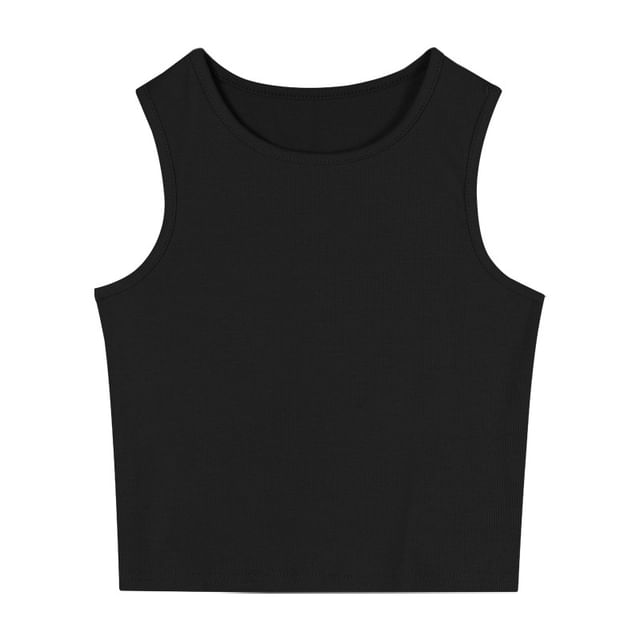 Tank Top Back Plain Open Crop