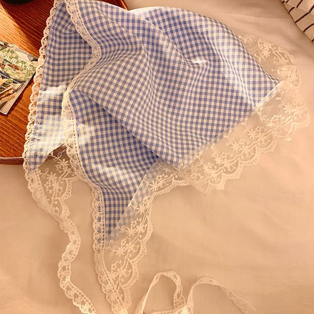 Plaid Trim Designs) Scarf Lace Triangle Head (Various