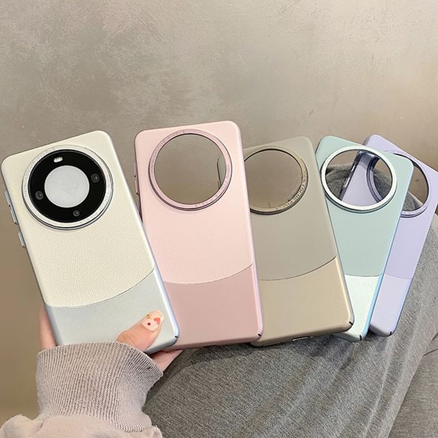 Panel Leather Color Case Phone Faux