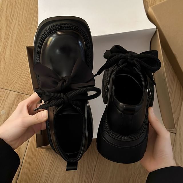 Platform Lace-Up Derby Shoes