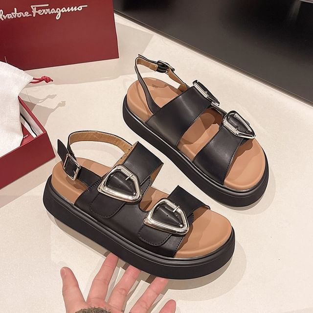 Sandals Slingback Buckled Platform
