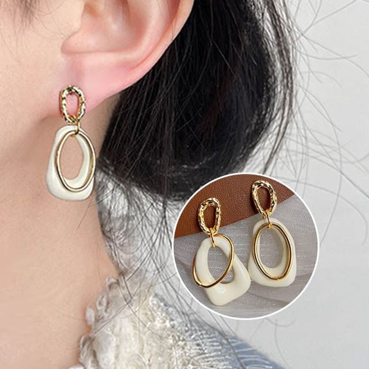 Alloy Irregular Hoop Dangle Earring