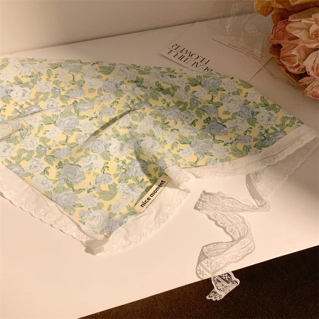 Print Triangle Scarf Floral Head Designs) (Various