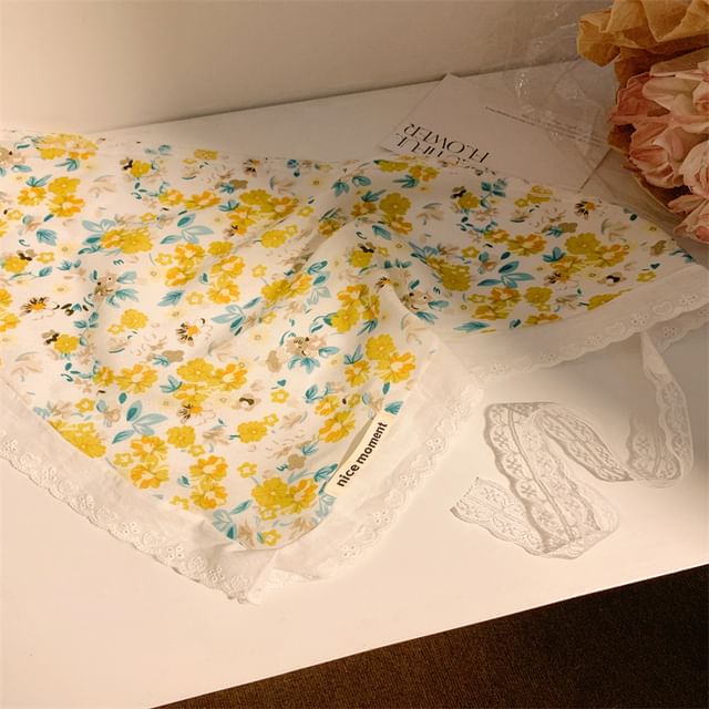 Print Triangle Scarf Floral Head Designs) (Various