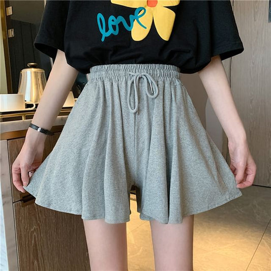 Plain Waist Drawstring Shorts