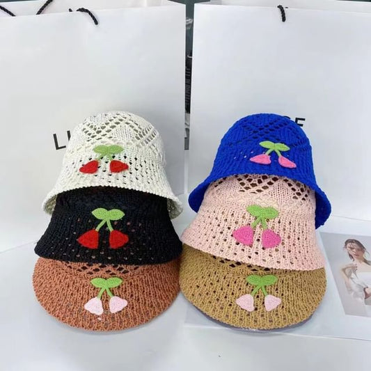 Embroidered Woven Bucket Hat Floral