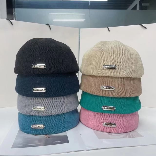 Beret Lettering Hat Metal Plate