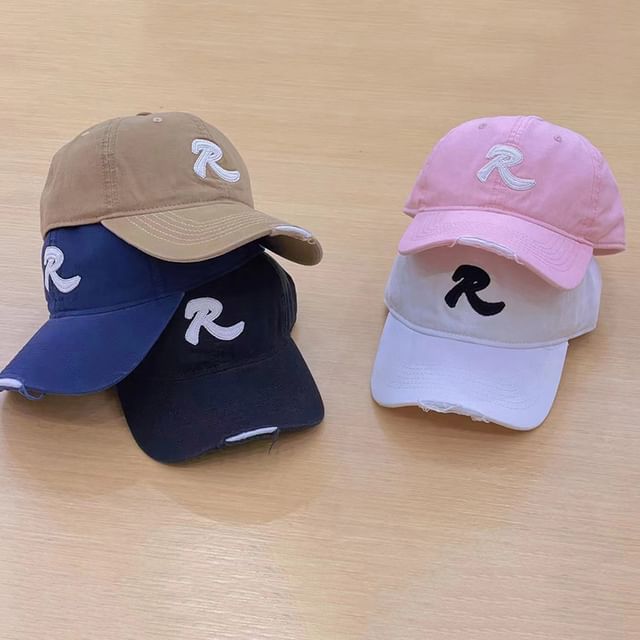 Lettering Cap Embroidered Baseball