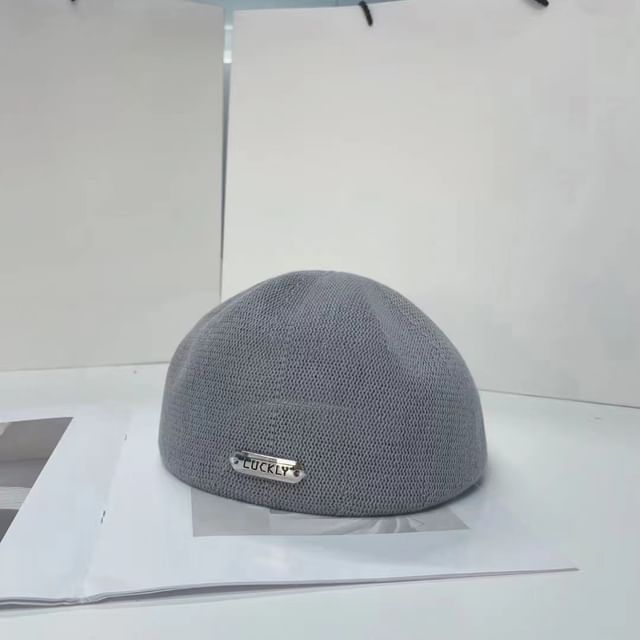 Beret Lettering Hat Metal Plate