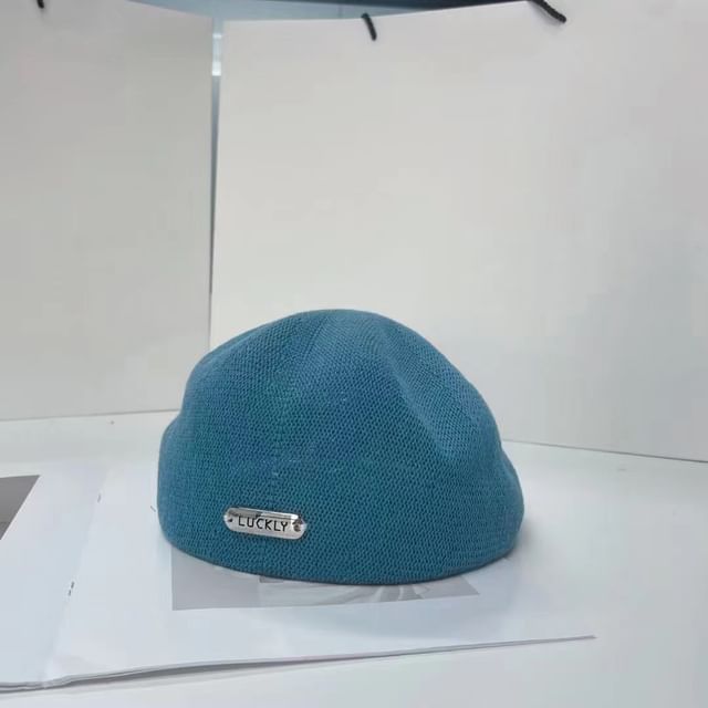 Beret Lettering Hat Metal Plate