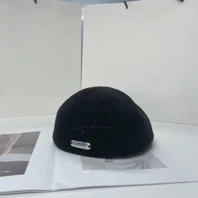 Beret Lettering Hat Metal Plate