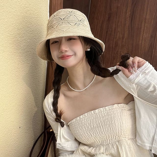 Eyelet Bucket Hat Knit