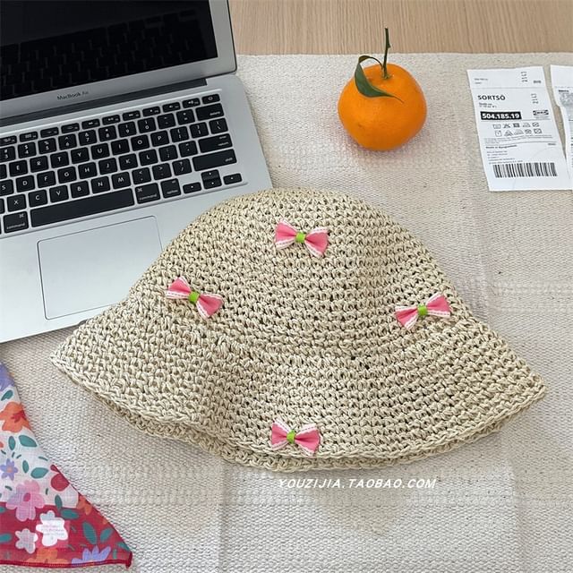 Hat Bow Bucket Straw