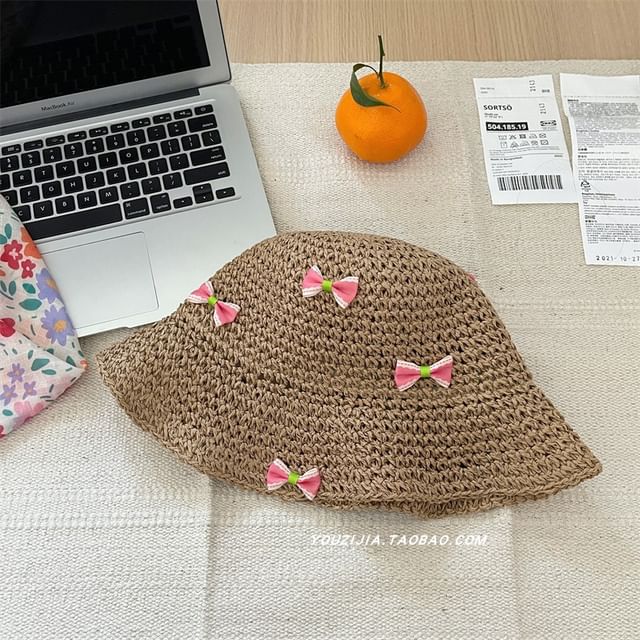 Hat Bow Bucket Straw