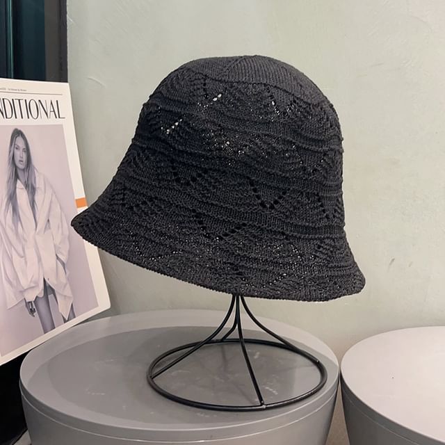 Eyelet Bucket Hat Knit
