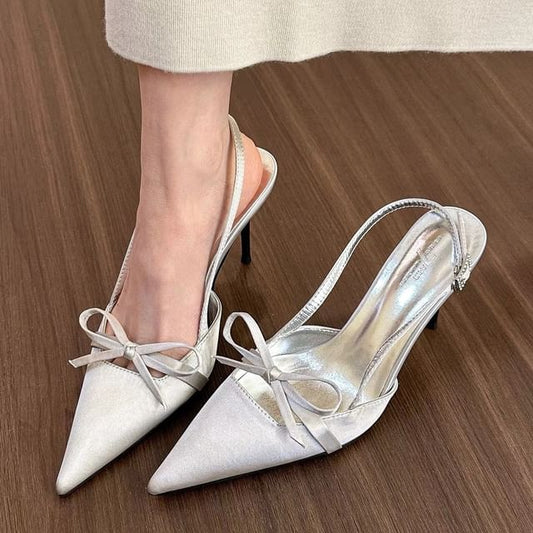 Pointy Sandals High Slingback Heel