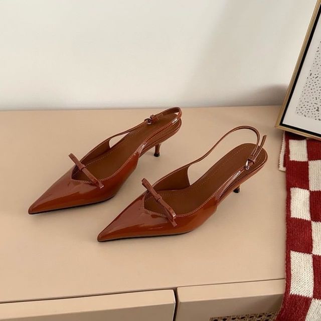 Sandals Slingback Bow Pointy