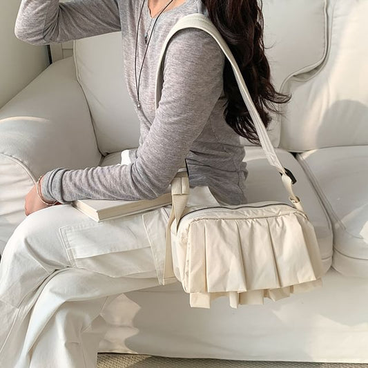 Ruffle Bag Nylon Crossbody Plain