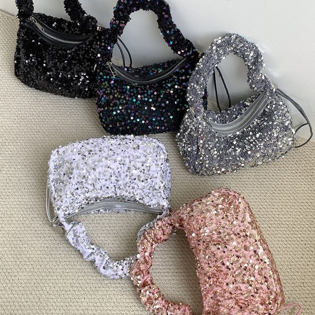 Handle Top Bag Sequin Crossbody