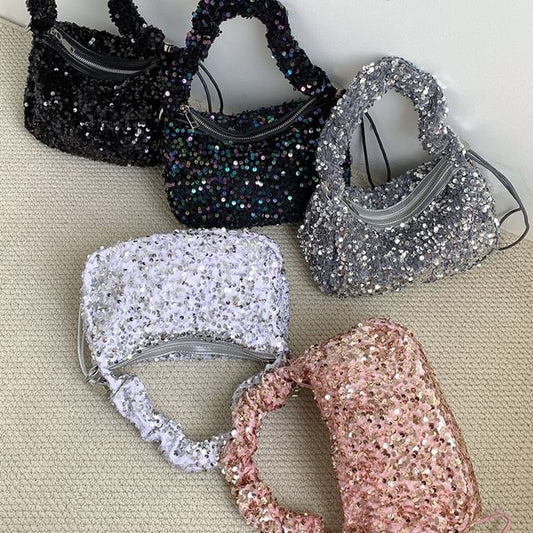 Handle Top Bag Sequin Crossbody