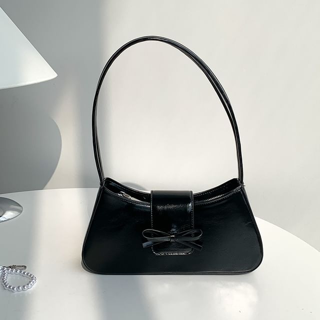 Shoulder Faux Leather Bow Bag