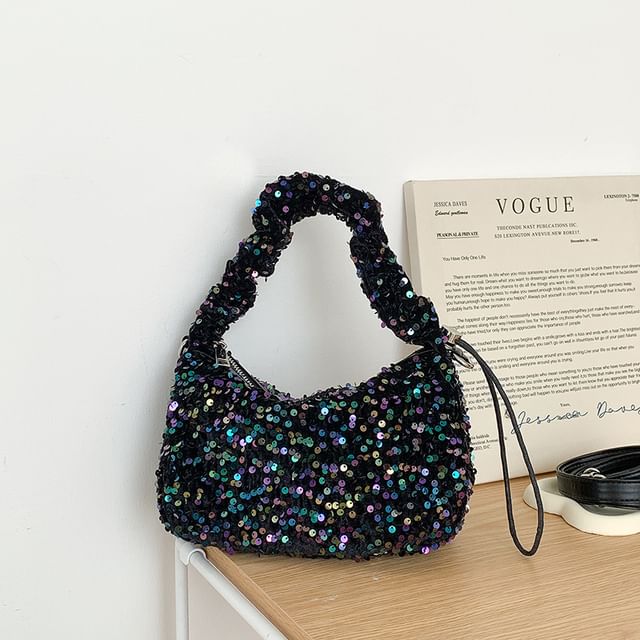 Handle Top Bag Sequin Crossbody