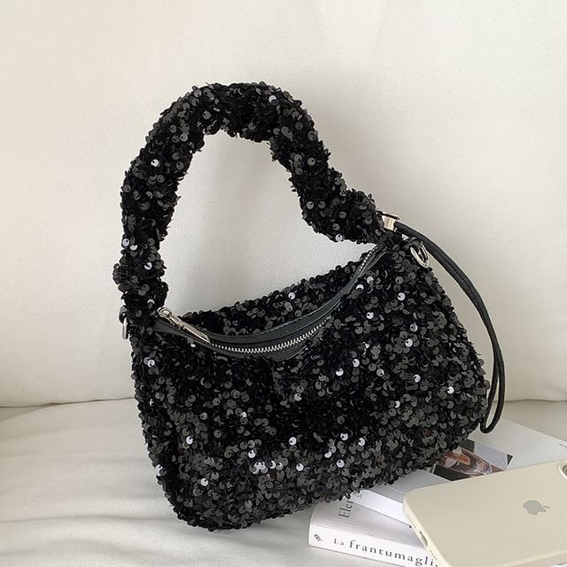 Handle Top Bag Sequin Crossbody