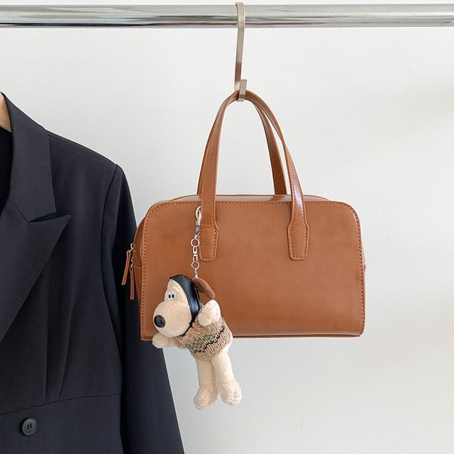 Leather Boston Faux Bag