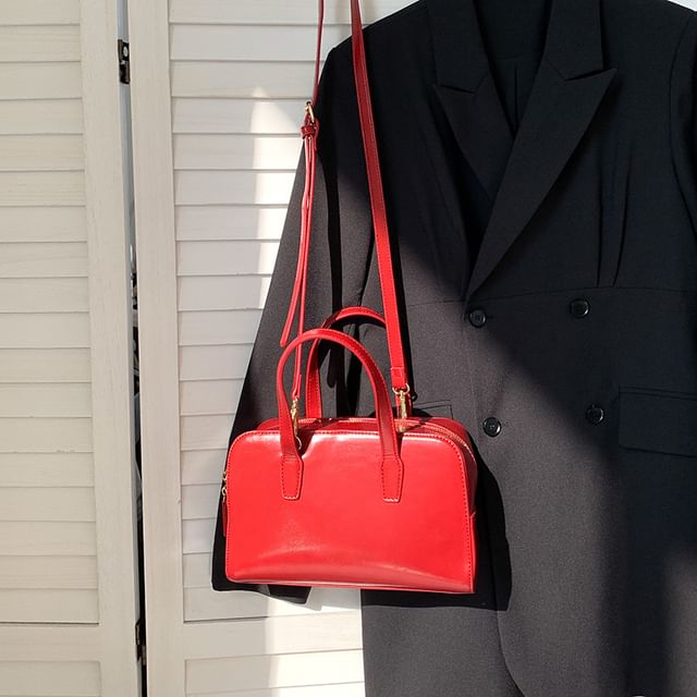 Leather Boston Faux Bag