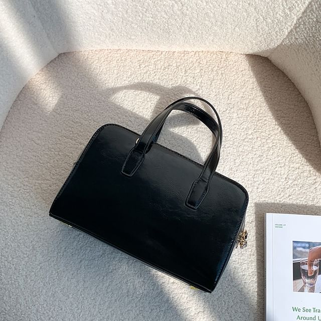 Leather Boston Faux Bag