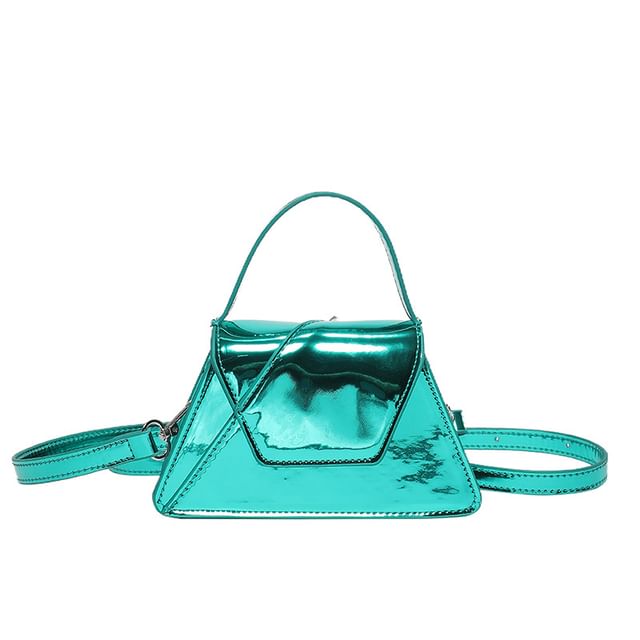 Patent Bag Leather Crossbody Handle Flap Top
