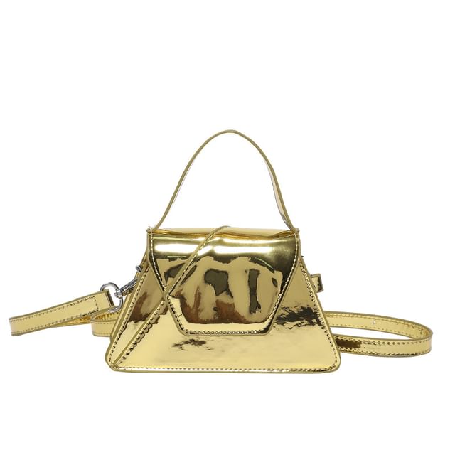Patent Bag Leather Crossbody Handle Flap Top
