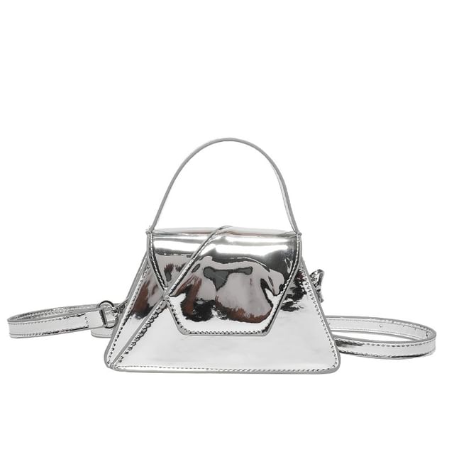 Patent Bag Leather Crossbody Handle Flap Top