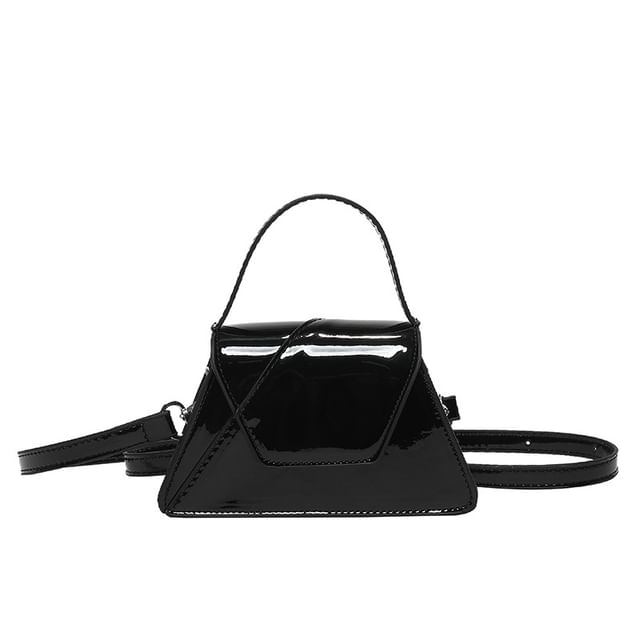 Patent Bag Leather Crossbody Handle Flap Top
