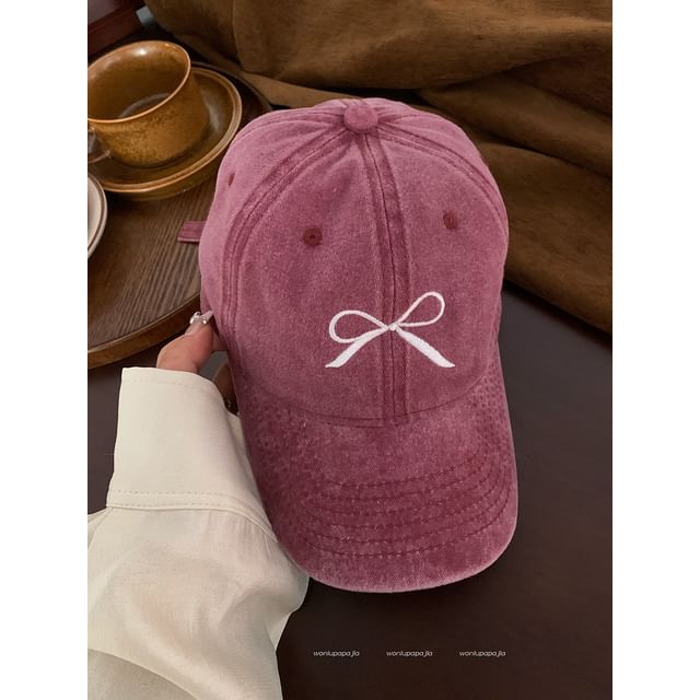 Bow Embroidered Baseball Cap