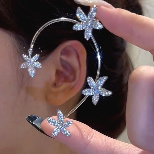Ear Floral Rhinestone Cuff