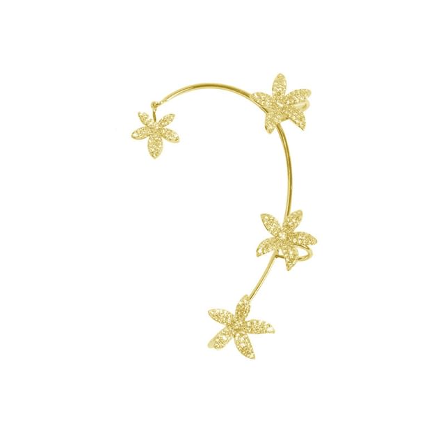Ear Floral Rhinestone Cuff