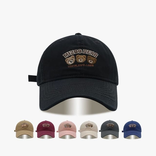 Bear Embroidered Baseball Cap