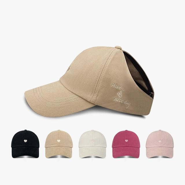 Heart Embroidered Baseball Cap